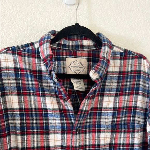 ST JOHN'S BAY Men's Plaid Shirt - Red, Blue, White - Picture 6 of 14